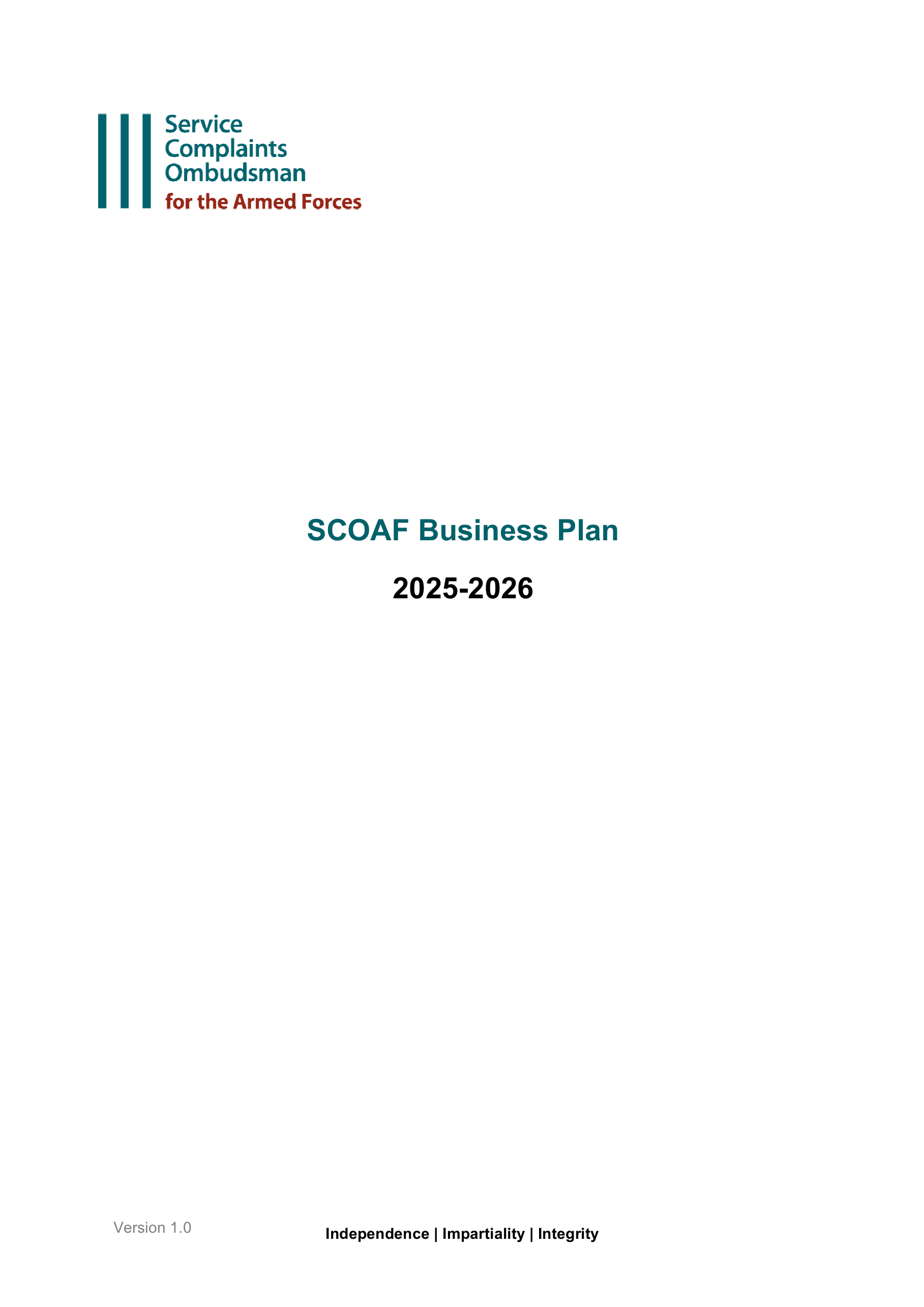 SCOAF Business Plan 2025-26