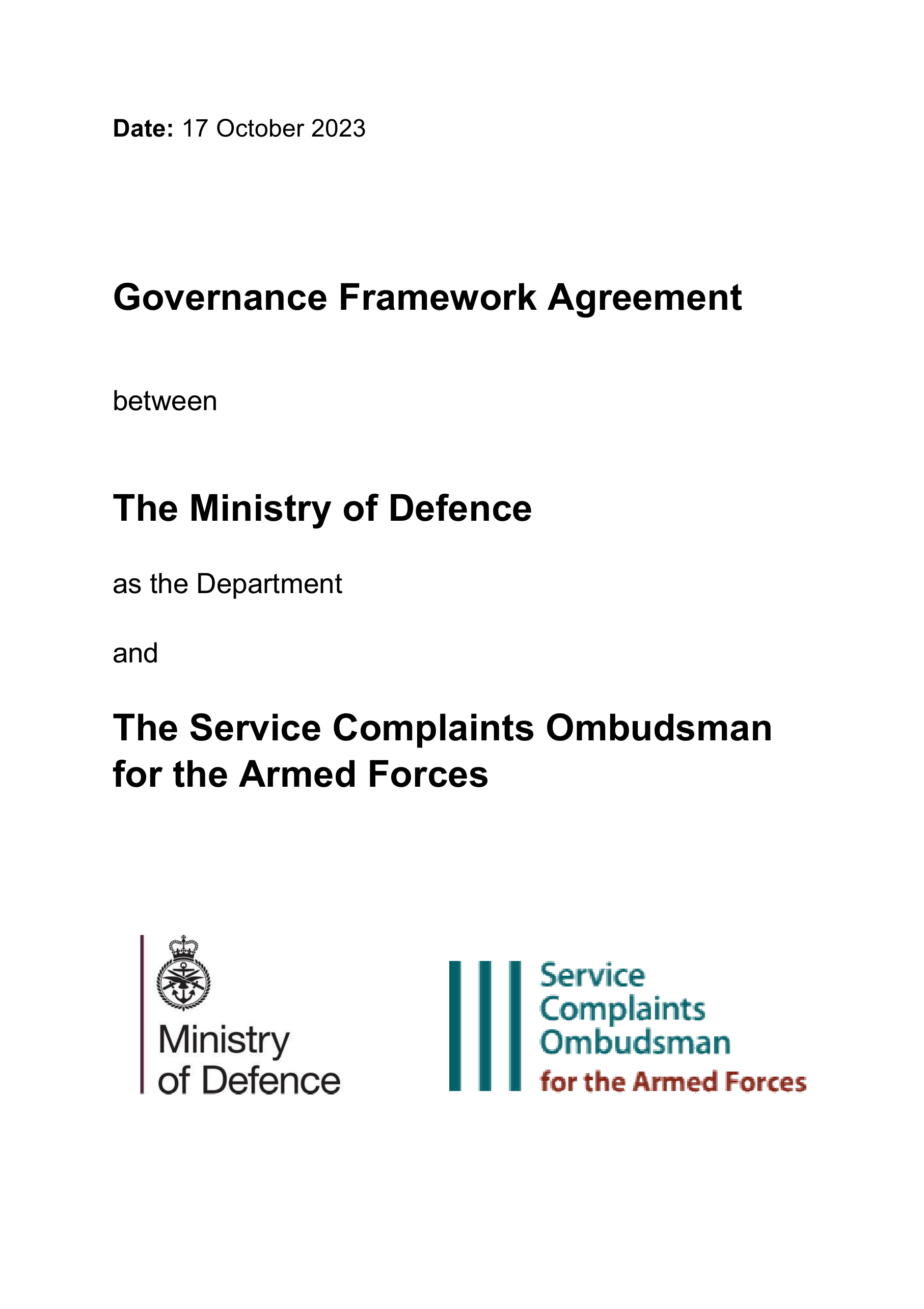 SCOAF and MOD Governance Framework